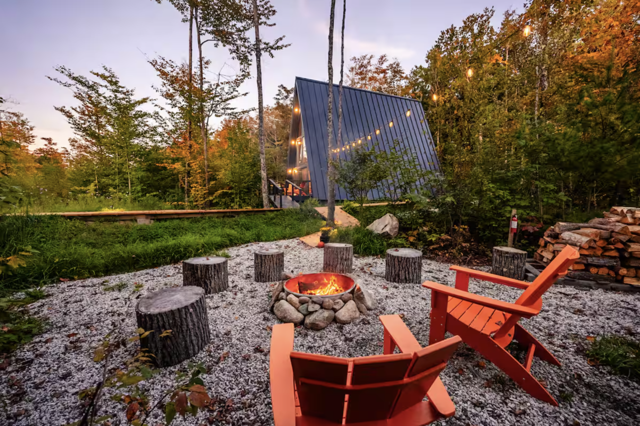 Maine Cabin Rental Firepit